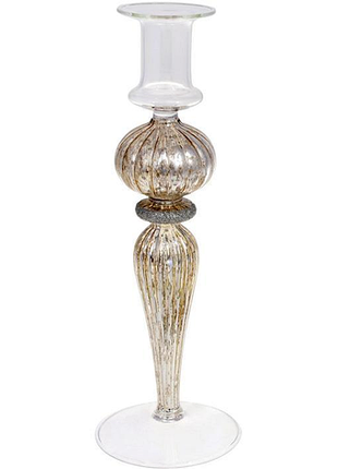 Подсвечник стеклянный candlestick 8.5х25см, цвет шампань - высокий декоративный элемент для интерьера