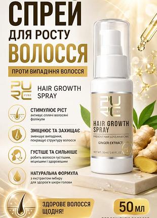 Спрей для роста волос purc ginger extract 50 мл — имбирный лосьон-спрей от алопеции, истончения и выпадения волос