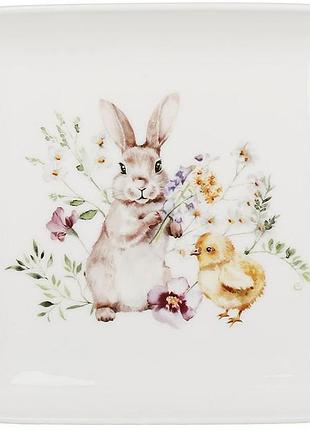 Тарілки порцелянові "spring story", набір 4 квадратні тарілки 15х15см