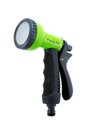 Пистолет для полива presto-ps (7210g) пластиковый, насадка на шланг 1/2-3/4