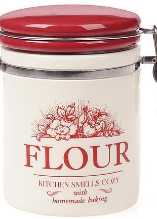 Банка керамическая "английская шиповник flour" 600мл с металлической затяжкой