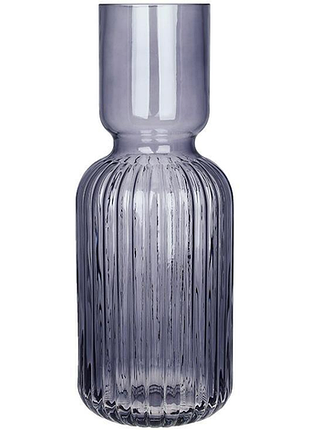 Ваза декоративна "bottle grey" ø11х30см, скло, сіро-синій
