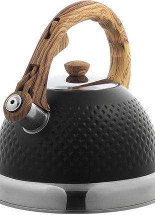 Чайник со свистком ofenbach whistling kettle 2.7л, нержавеющая сталь, черный, индукционное дно