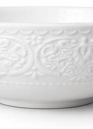 Набір 4 порцелянові піали "dentelle blanche" 600мл білі з об'ємним орнаментом