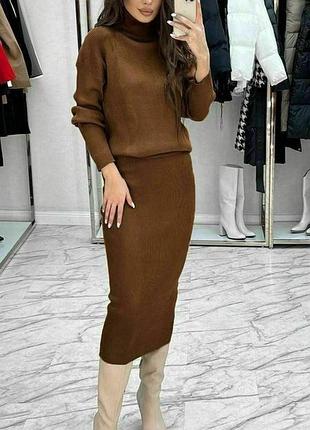 Ангоровый костюм женский с юбкой
