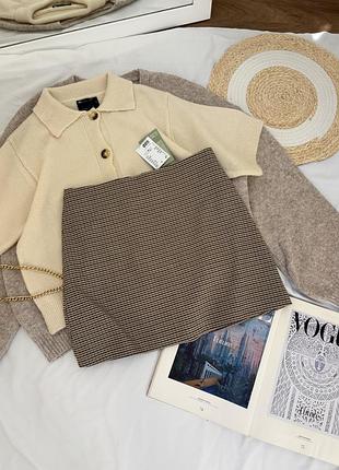 Нова спідниця міні в гусячу лапку h&m