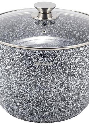 Кастрюля kamille snow marble 10л индукционная с антипригарным покрытием