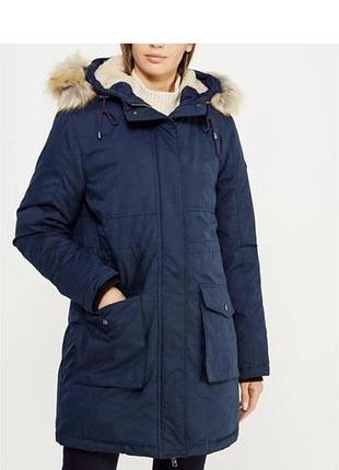 Парка жіноча tommy hilfiger пух синя xs