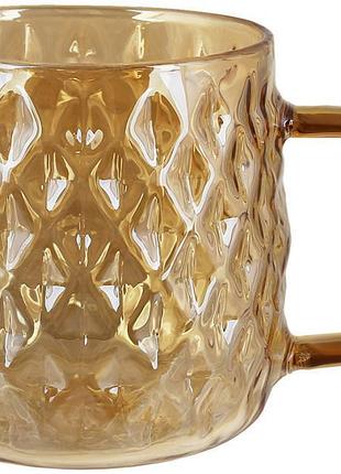 Кухоль чайний amber 350мл, скло кольору амбер