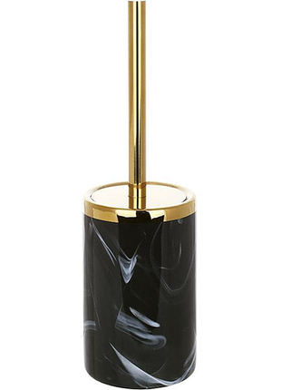 Ёршик для туалета bright bathroom black marble & gold с керамической подставкой, 31см
