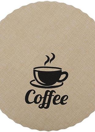 Набір 12 сервірувальних килимків doily coffee ø38см, плейсмат (подтарельники), бежевий
