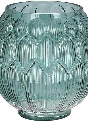 Ваза декоративна ancient glass артишок ø18х20см, зелене скло