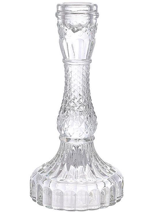 Набір 12 скляних свічників "crystal glass" 17см
