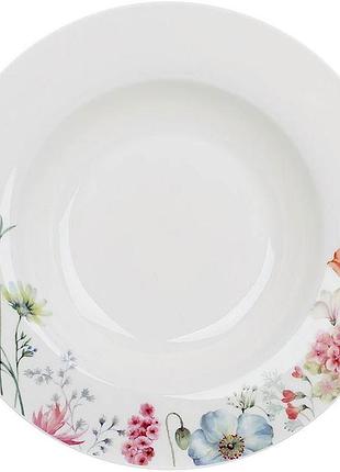 Тарілки супових flower garden ø22см, набір 6 порцелянових тарілок