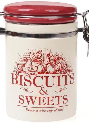 Банка керамическая "английская шиповник biscuits" 700мл с металлической затяжкой