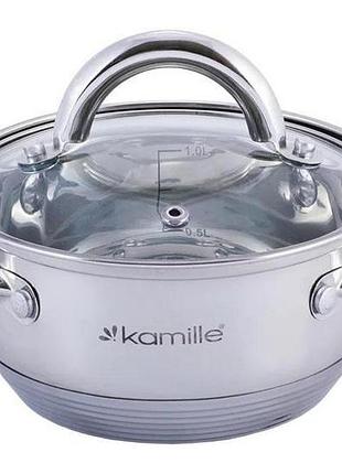 Кастрюля kamille millay 1.7л из нержавеющей стали с 7-слойным индукционным дном