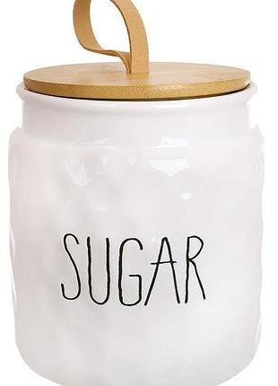 Банка керамічна ceram-bamboo "sugar" 1л з бамбуковою кришкою