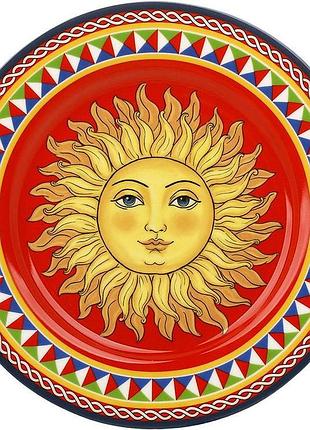 Набор 4 фарфоровые тарелки sicilia "sole" ø19см (солнце)