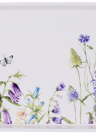Набор 3 фарфоровых овальных блюда floral 30х16см, для сервировки, фарфор, высокий борт