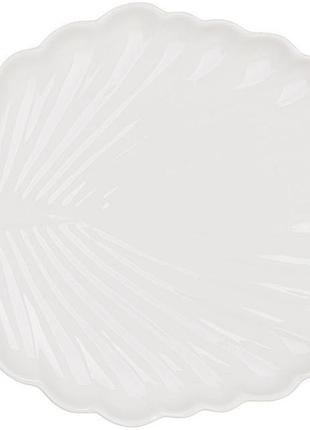 Сервірувальне блюдо white city лист 36х28см, набір 2 шт., білий фарфор, форма листа