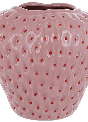 Ваза керамічна strawberry ø18х17см, рожева