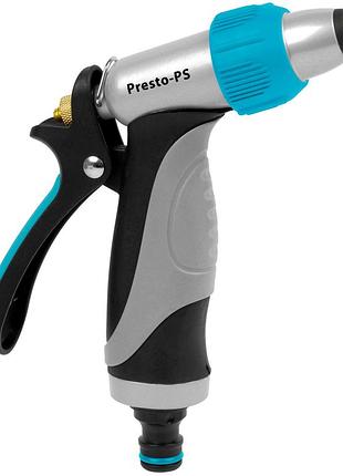 Металлический пистолет для полива presto-ps 72055: насадка на шланг 3 режима (струя, конус, туман), форсунка латунная