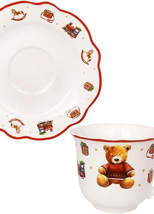 Чайная фарфоровая пара my bear чашка 250мл с блюдцем в подарочной коробке