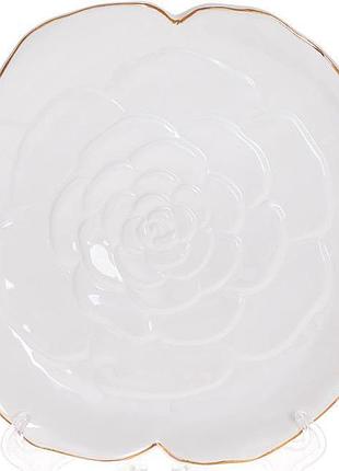 Набор 4 керамических тарелки "rose" 23х21.5х3см, белый с золотом