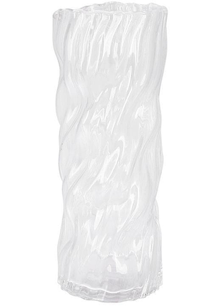 Ваза для цветов из стекла ancient glass "infinitty" ø10x25см, прозрачное стекло