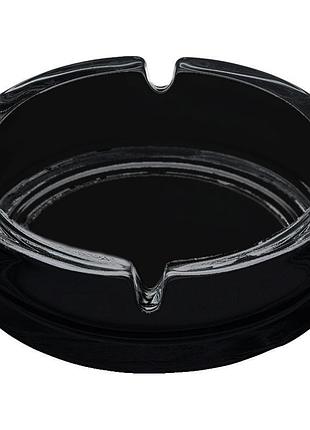Набор пепельниц ashtray black, стеклянные круглые 107мм, черные, 2 шт.