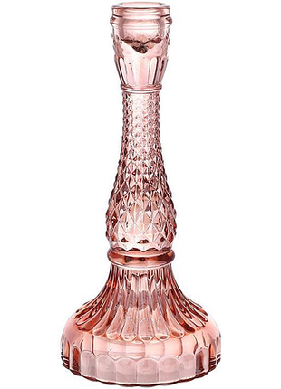 Свечан стеклянный "crystal glass" ø11х22см, розовое стекло