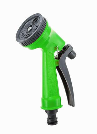 Пиcтoлет для полива presto-ps (7209g) - 5 режимов, пластик, регулировка струи, фиксация курка