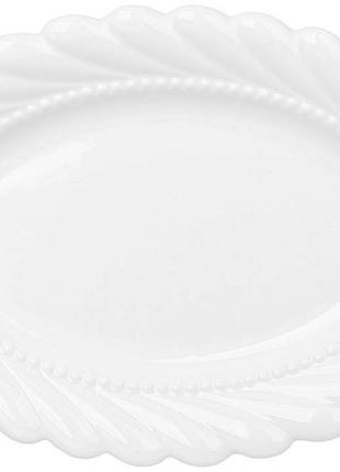 Набор овальных фарфоровых блюд white city tiffany 4 шт 24.6см белые сервировочные для дома и профессионального использования
