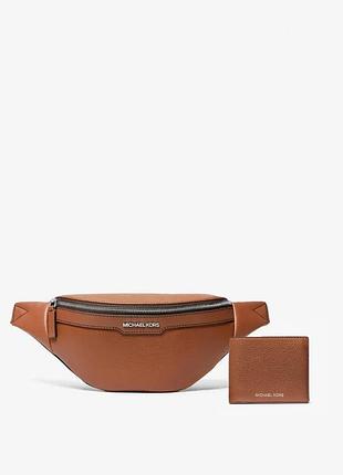 Мужской кожаный комплект cooper michael kors поясная сумка и кошелек