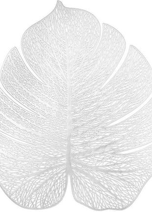 Набор 4 сервировочных коврика margrese monstera silver 32х38см, плейсмат (подтарильщики)