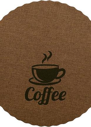 Набір 12 сервірувальних килимків doily coffee ø38см, плейсмат (подтарельники), світло-коричневий