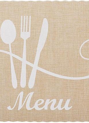 Набір 12 сервірувальних килимків doily menu 30х45см, плейсмат (подтарельники), пісочний