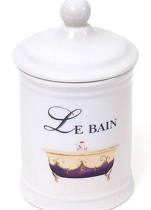 Ємність для засобів гігієни le bain ø10.5х18.5см, фарфор, з кришкою, декоративна