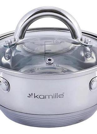 Кастрюля kamille millay 2.4л из нержавеющей стали с 7-слойным индукционным дном