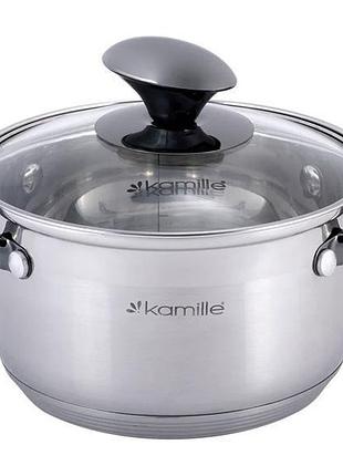 Каструля kamille groringen 1.5 л з нержавіючої сталі, 5-шарове індукційне дно, з кришкою