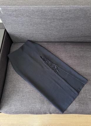 Чорна юбка, спідниця з розрізом zara