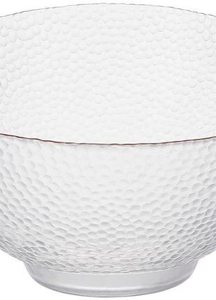 Салатник скляний "bauble" ø22х13см прозорий із золотою облямівкою