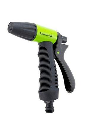 Пистолет для полива presto-ps 7208g пластиковый, насадка на шланг с 3 режимами (струя, конус, туман)