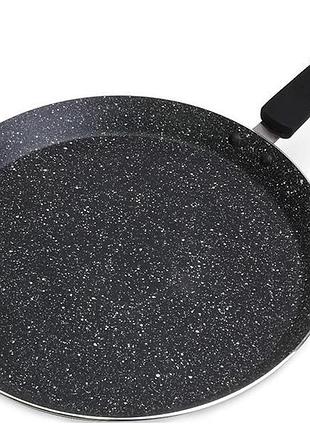 Сковорода для блинов kamille crepe pan marble ø28см с антипригарным мраморным покрытием, алюминиевая, для индукционных плит