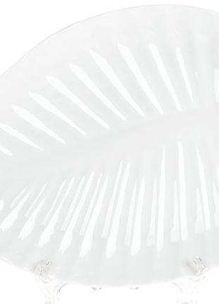 Набор 4 фарфоровых сервировочных блюда "white city лист" 30.5 см, белое блюдо
