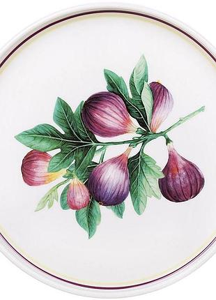 Набор 6 фарфоровых десертных тарелок "fig velvet" ø20см, темно-сливовый, для закусок и выпечки