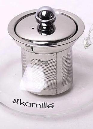 Чайник заварочный kamille ilasade 600мл стеклянный со съемным ситечком