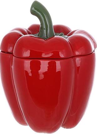Банка керамическая "pepper" 1200мл, для сыпучих продуктов, красный перец