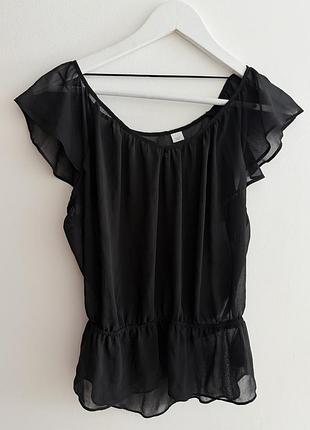 Блуза чорна прозора h&m
