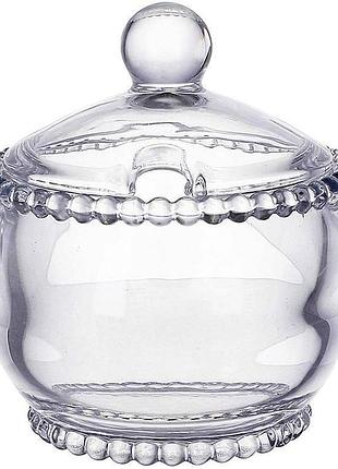 Сахарница стеклянная bauble glass 10х11см с крышкой, декоративная, для сервировки стола